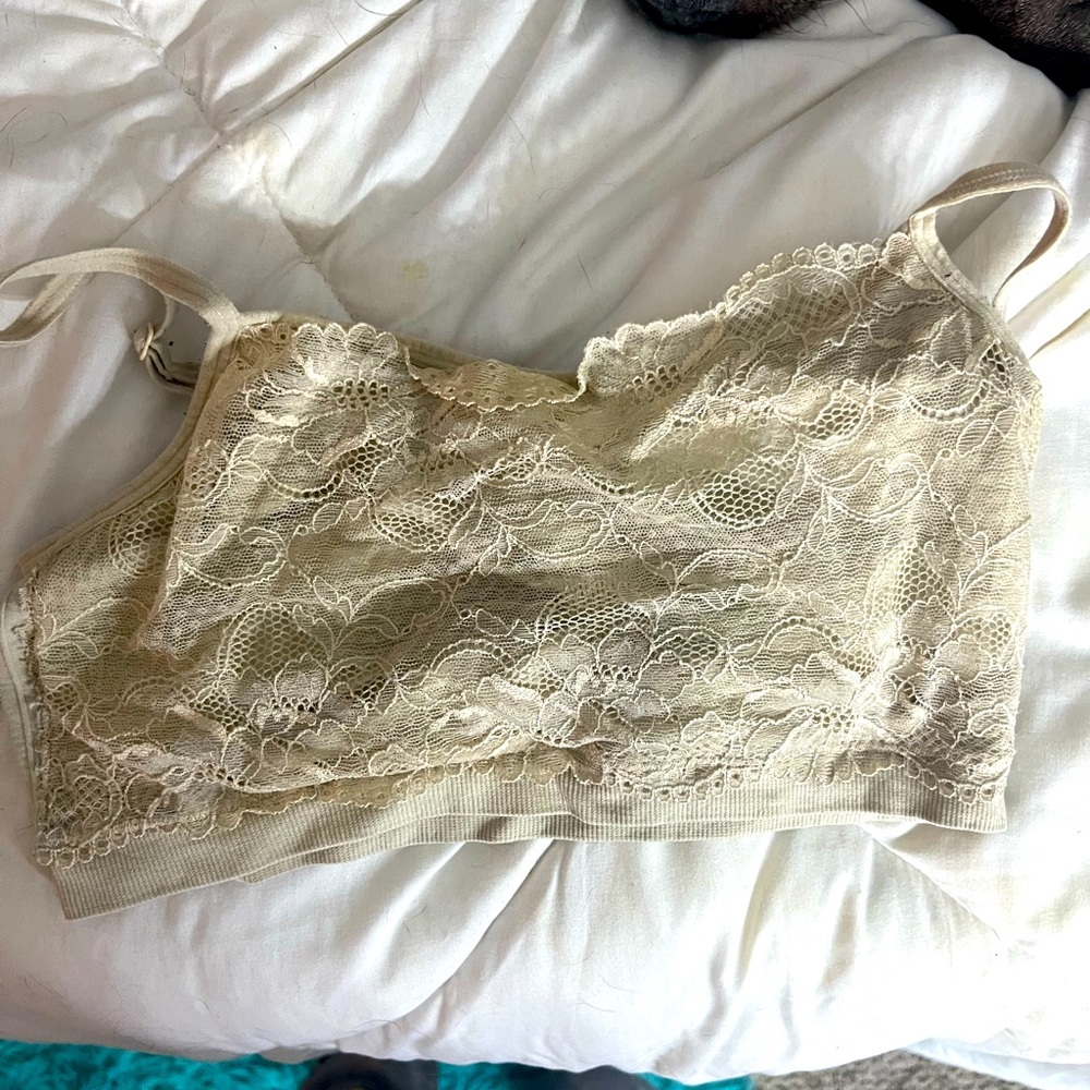 Cream lace bralette